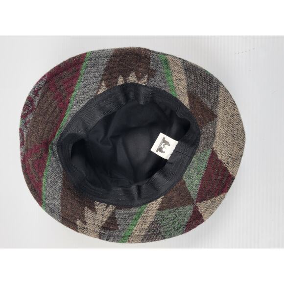 Ruth & Boaz Wool Blend Aztec Unisex One Size Sun‎ Bucket Hat Brown Green - Picture 7 of 9